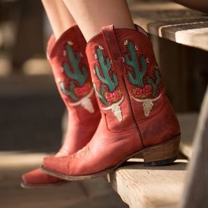 Lane boots bramble rose red boot